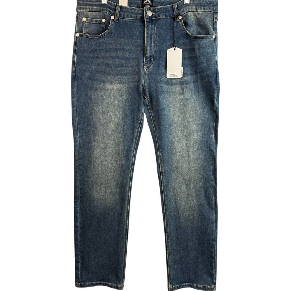 WeSC Bob Straight Leg Denim Jeans W36 L32 Vintage Mid Wash